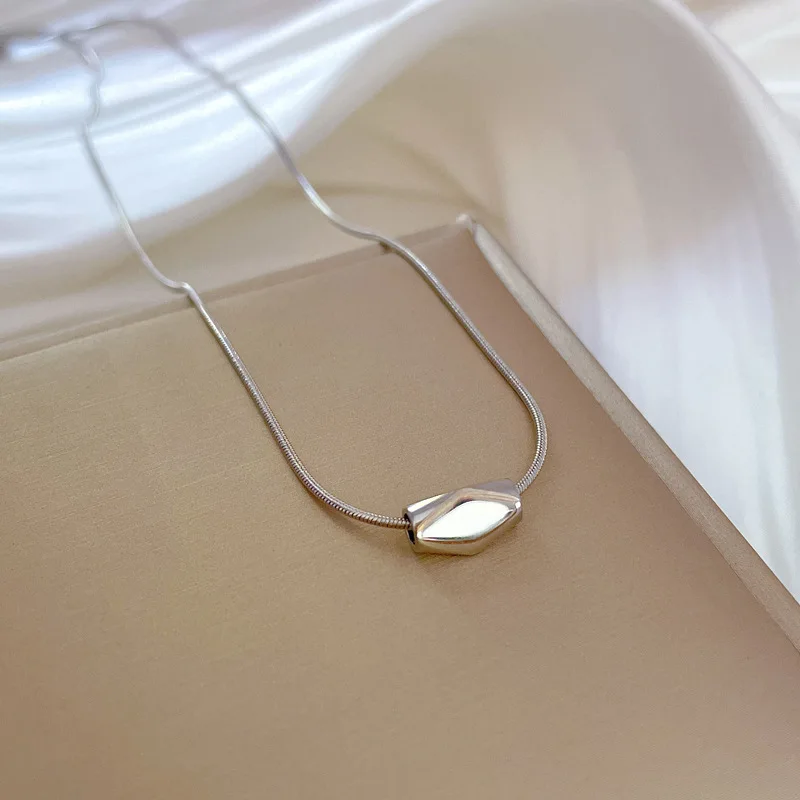Ожерелье с геометрическим кулоном из нержавеющей стали LISM 316L для женщин, новая модная цепочка для ключиц для девочек, украшения для вечеринки, дня рождения 3