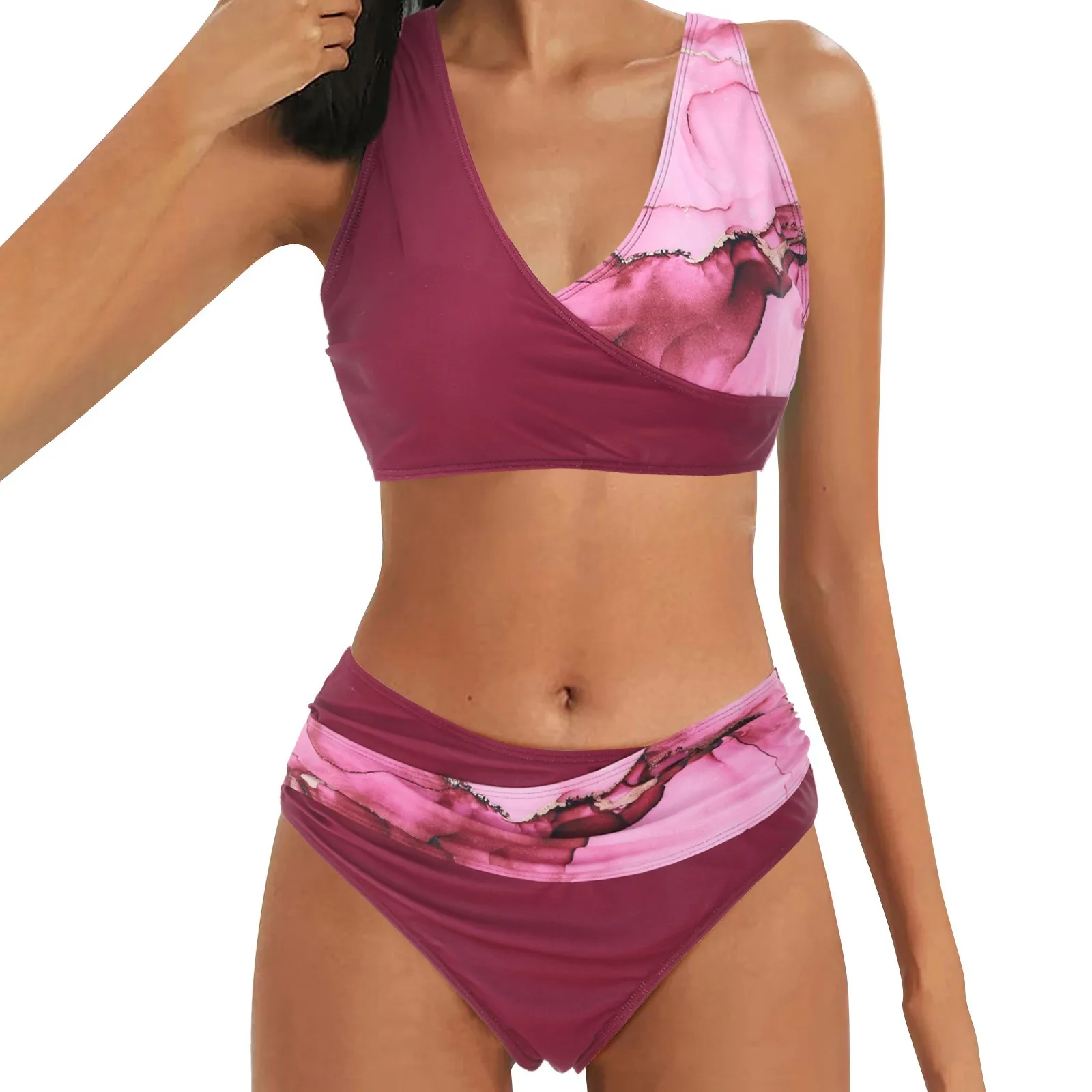 Сексуальные бикини для женщин 2023 Новый купальник Пуш-ап Купальники Комплект бикини с принтом Летний пляж Бразильский купальник Бикини 1