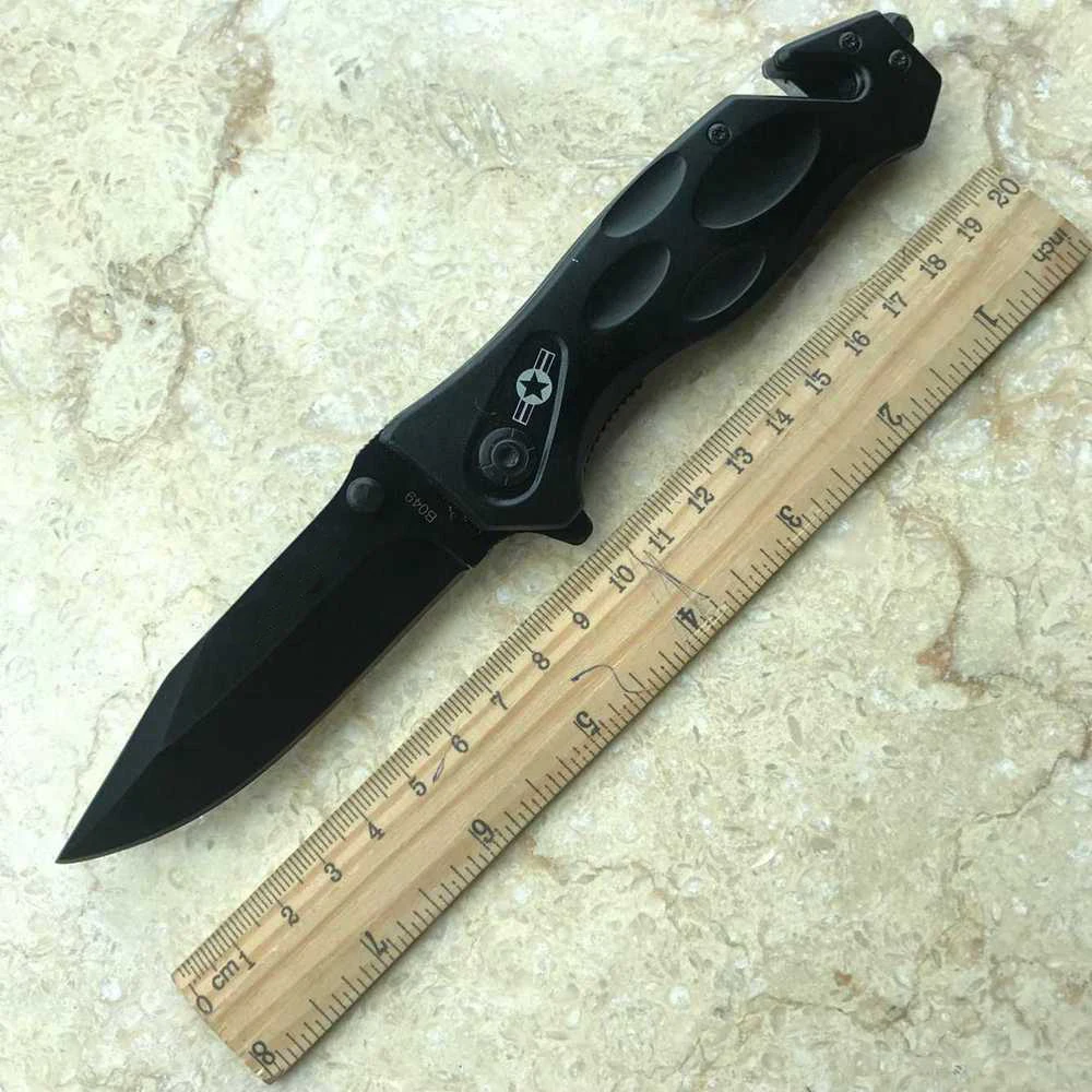 Складной нож из черной стали Tactical Outdoor Hunting Survival EDC Pocket cutter Knife EDC Утилита для кемпинга Портативные мультиинструменты OEM 1