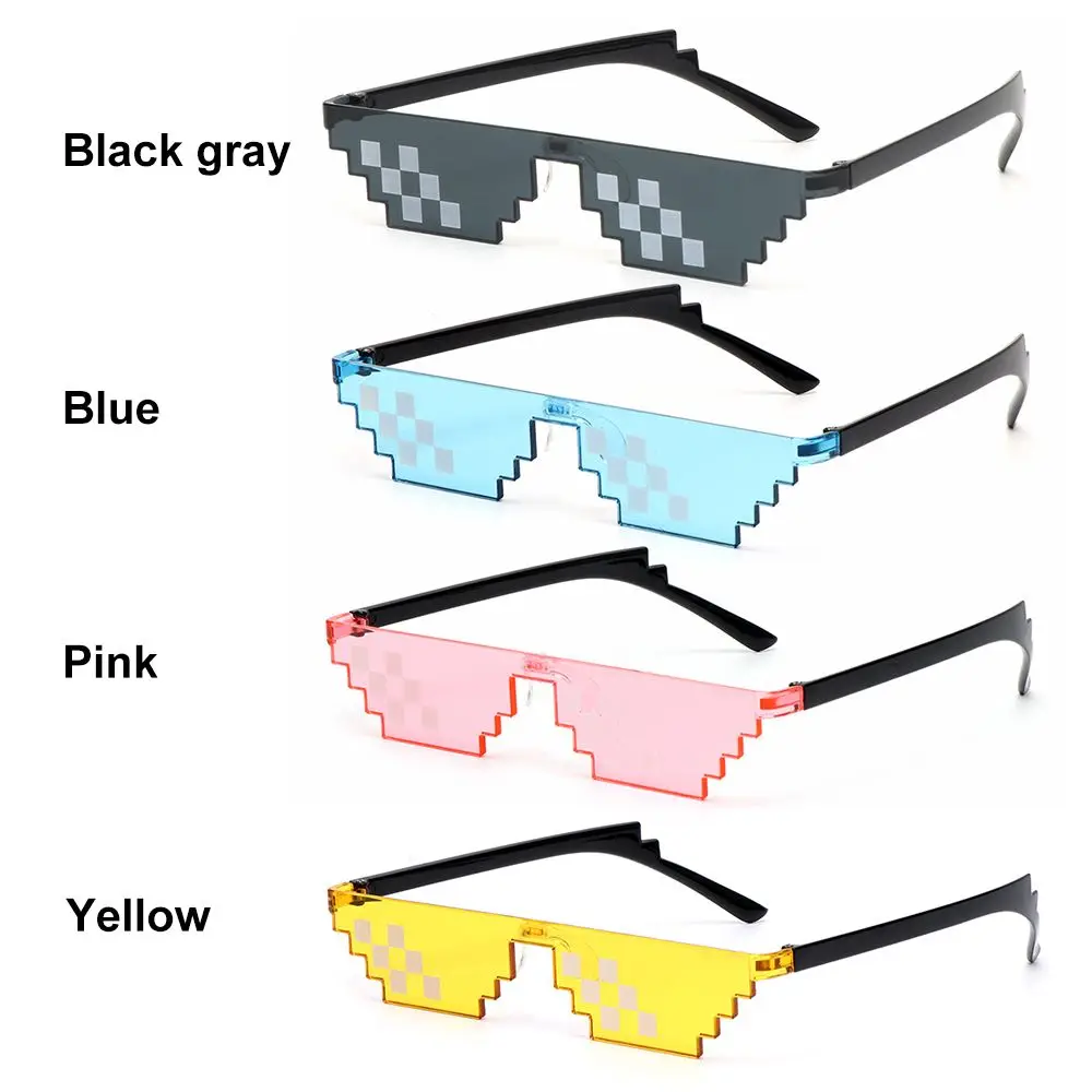 Солнцезащитные очки Pixel Mosaic, Забавные солнцезащитные очки Thug Life, День рождения / Вечеринка, Подарки для косплея, Очки-роботы-геймеры, Солнцезащитные очки для мужчин и женщин 5