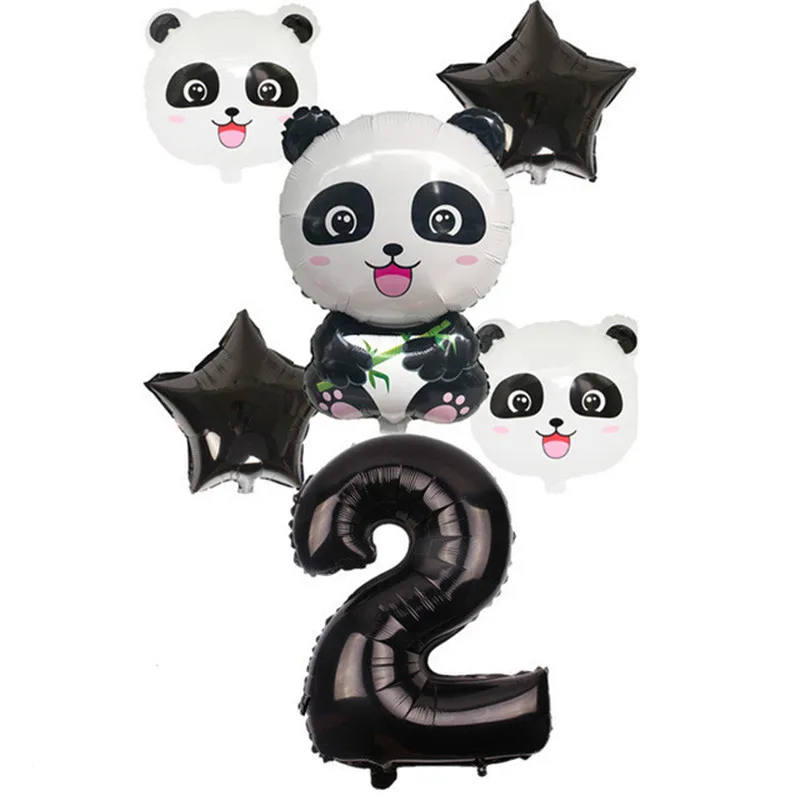 Тематическая вечеринка с изображением мультяшной панды, баннер с Днем рождения, салфетка, воздушные шары с пандой, топперы для торта, подарочные пакеты, детский душ для дома 5