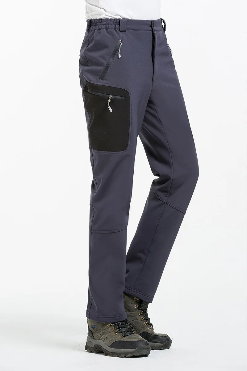Теплые зимние мужские брюки SoftShell для путешествий, водонепроницаемые штаны для кемпинга, пешего туризма, рыбалки, флисовые ветрозащитные Лыжные штаны для скалолазания 3