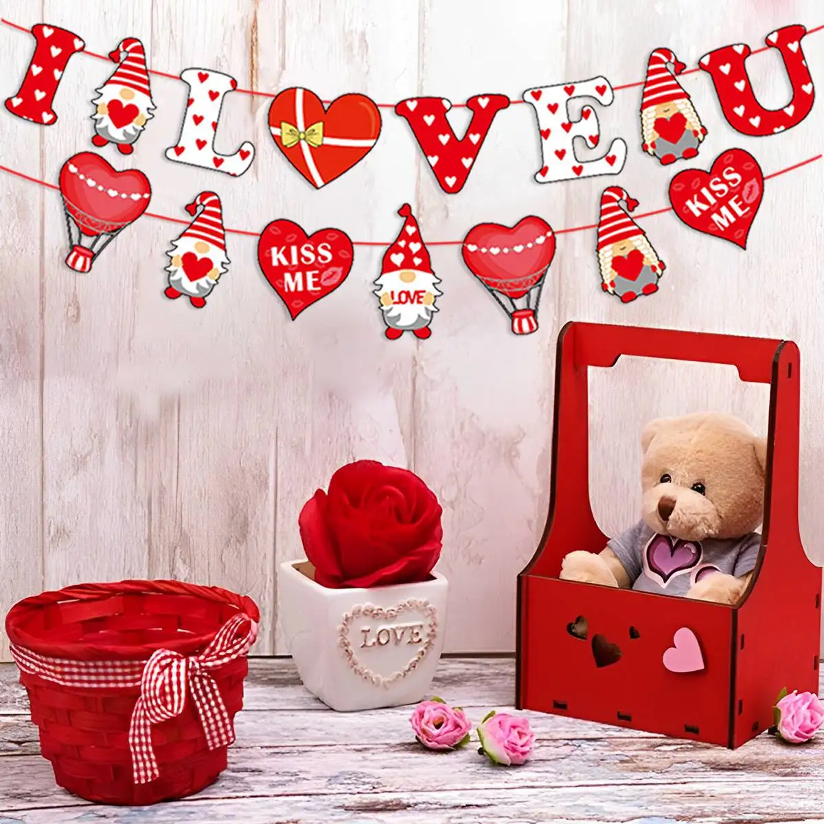 Украшение ко Дню Святого Валентина, Розово-красное сердечко, скатерть для влюбленных, скатерть для романтической вечеринки в честь Дня Святого Валентина 2