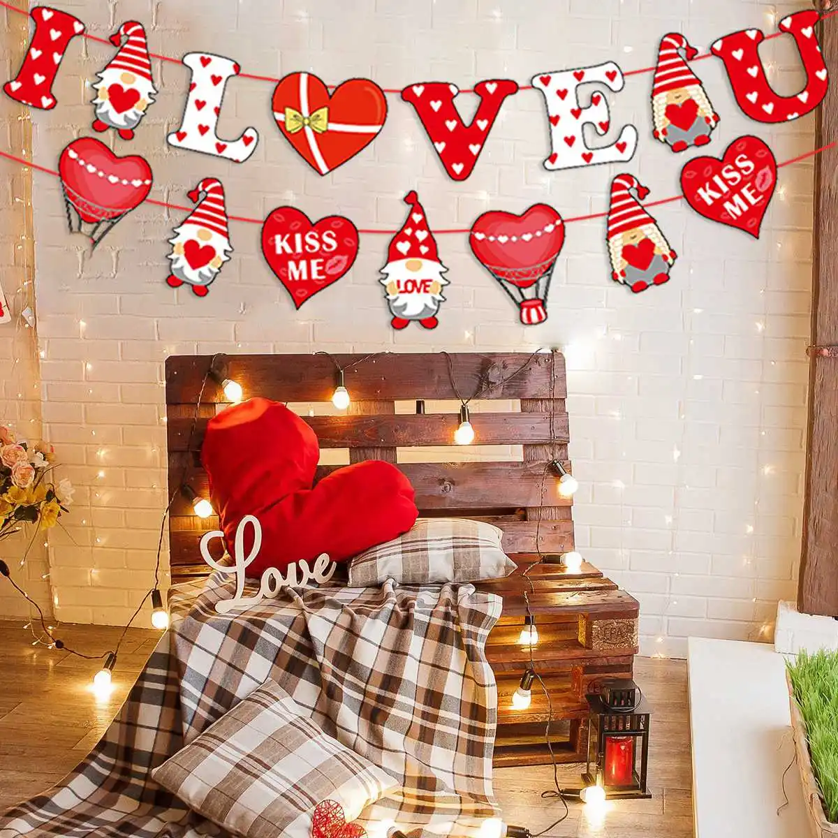 Украшение ко Дню Святого Валентина, Розово-красное сердечко, скатерть для влюбленных, скатерть для романтической вечеринки в честь Дня Святого Валентина 3