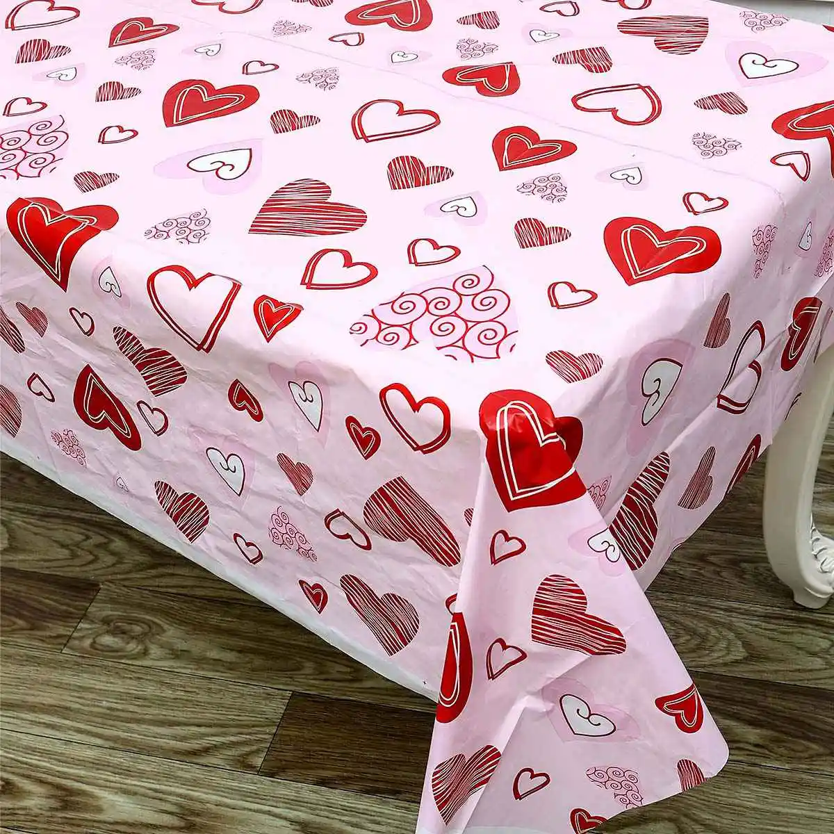 Украшение ко Дню Святого Валентина, Розово-красное сердечко, скатерть для влюбленных, скатерть для романтической вечеринки в честь Дня Святого Валентина 5